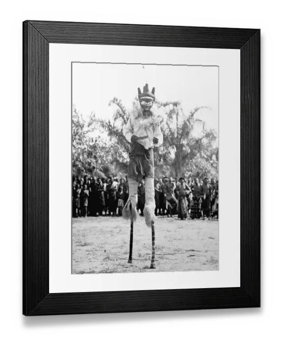 Framed Print : Mbuya Dancer of the Bapende Tribe on Stilts Framed Print : Mbuya Dancer of the Bapende Tribe on Stilts