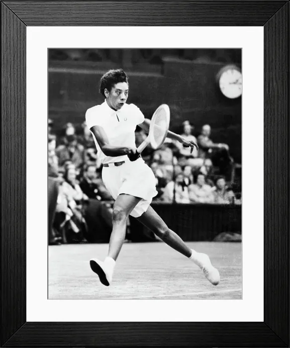 Framed Print : Althea Gibson in Action Hitting Ball Framed Print : Althea Gibson in Action Hitting Ball