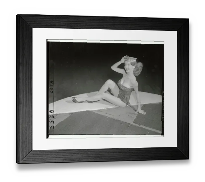 Framed Print : Miss New York State Wearing Swimsuit and Crown Framed Print : Miss New York State Wearing Swimsuit and Crown
