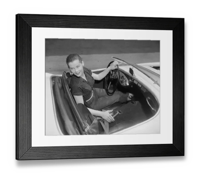 Framed Print : Janet Lake Sitting in Her Car Framed Print : Janet Lake Sitting in Her Car