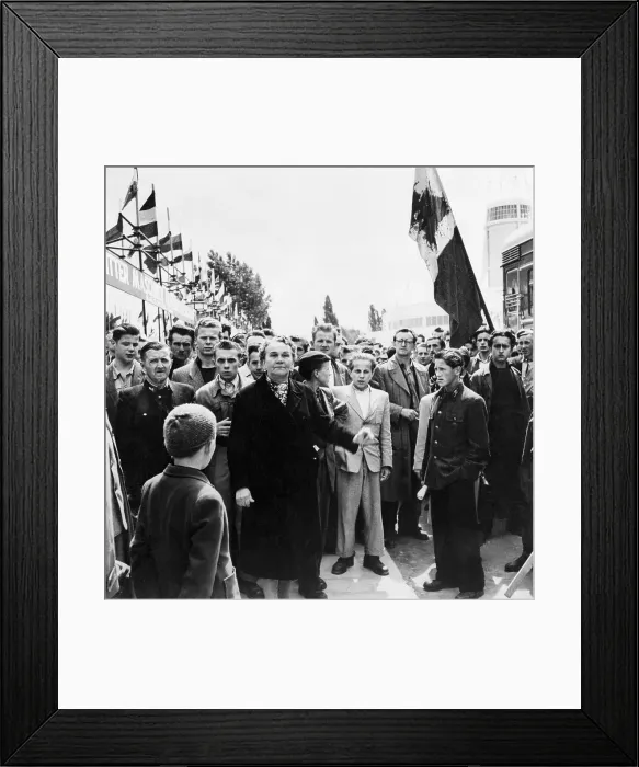 Framed Print : Polish Woman Talking to Rioters in Poznan 1956 Framed Print : Polish Woman Talking to Rioters in Poznan 1956