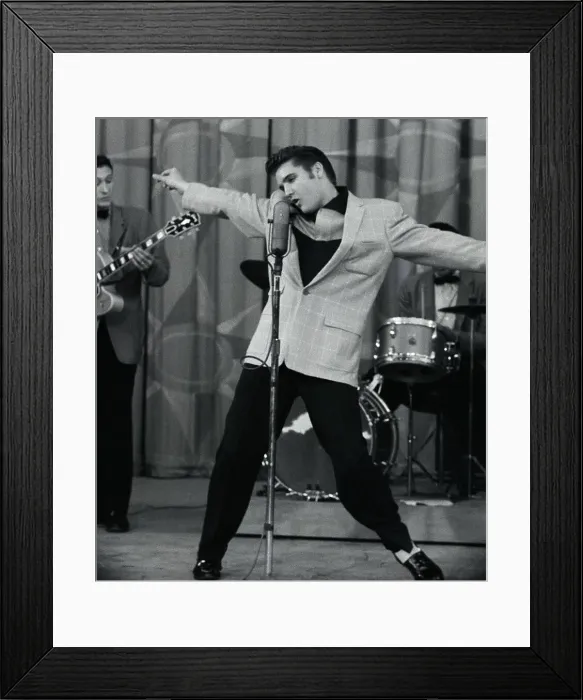 Framed Print : Elvis Presley Performing at Microphone Framed Print : Elvis Presley Performing at Microphone