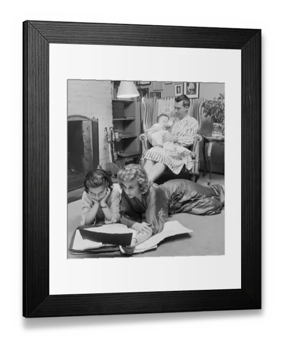 Framed Print : Actress Kim Hunter and Husband Relaxing with Their Children Framed Print : Actress Kim Hunter and Husband Relaxing with Their Children