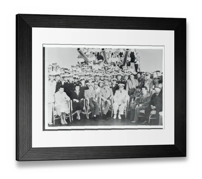 Framed Print : Marshal Tito and Others Posing on Liner Cruise Framed Print : Marshal Tito and Others Posing on Liner Cruise