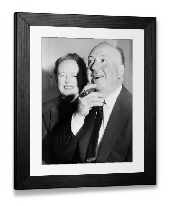 Framed Print : Alfred Hitchcock and Wife Framed Print : Alfred Hitchcock and Wife