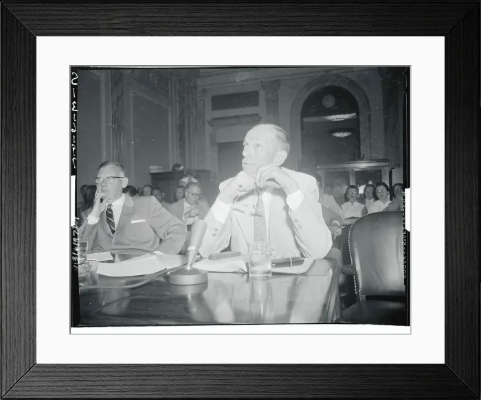 Framed Print : Man Testifying Before a Senate Subcommittee Framed Print : Man Testifying Before a Senate Subcommittee