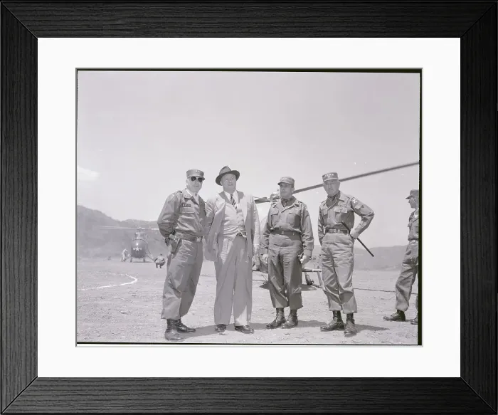 Framed Print : Reuben Robertson Jr. Posing with Army Officers Framed Print : Reuben Robertson Jr. Posing with Army Officers