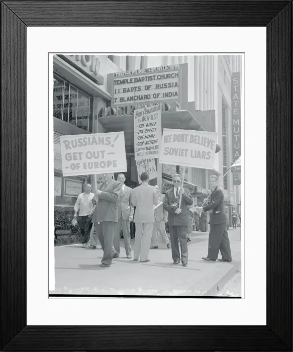 Framed Print : Protesters Carrying Picket Signs Framed Print : Protesters Carrying Picket Signs