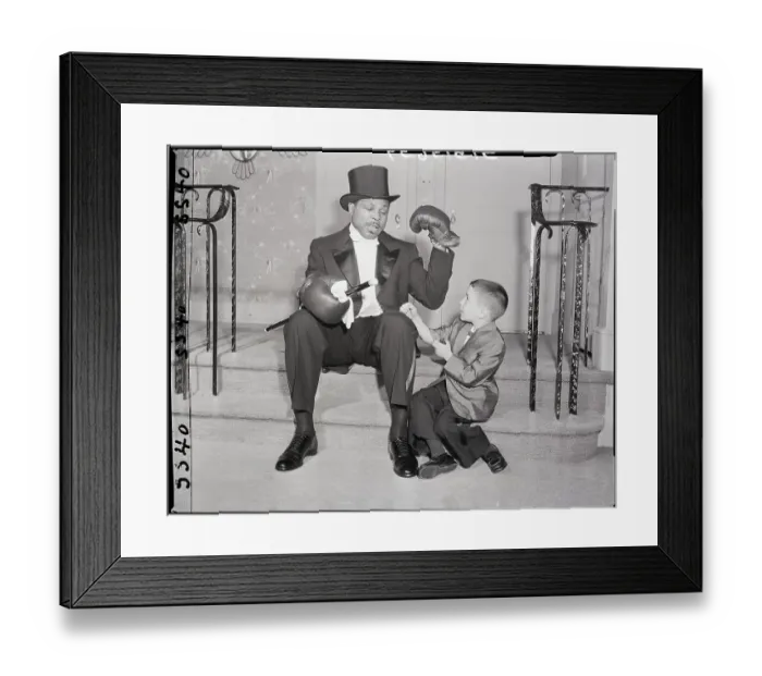 Framed Print : Archie Moore In Tux and Boxing Gloves Framed Print : Archie Moore In Tux and Boxing Gloves