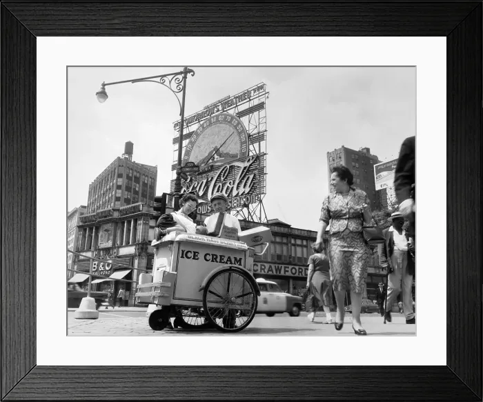 Framed Print : Boy Getting Ice Cream from Ice Cream Cart Framed Print : Boy Getting Ice Cream from Ice Cream Cart