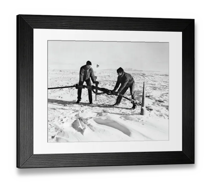 Framed Print : Two Coast Guardsmen Anchoring in Ice Framed Print : Two Coast Guardsmen Anchoring in Ice