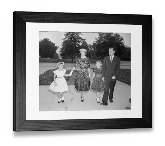 Framed Print : Richard Nixon with His Family Framed Print : Richard Nixon with His Family