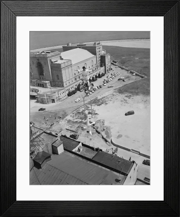 Framed Print : Two Men Performing on Tightrope Framed Print : Two Men Performing on Tightrope