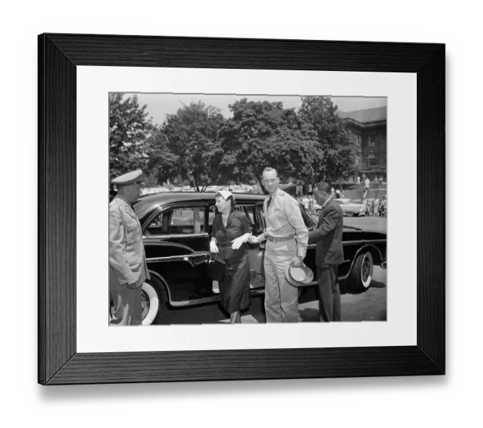 Framed Print : Mamie Eisenhower Being Escorted to Hospital