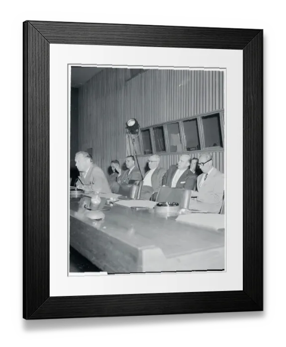 Framed Print : Dag Hammarskjold Speaking at a Press Conference Framed Print : Dag Hammarskjold Speaking at a Press Conference