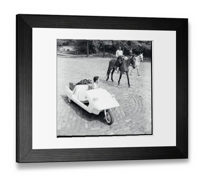 Framed Print : Utility Car and Horses Framed Print : Utility Car and Horses