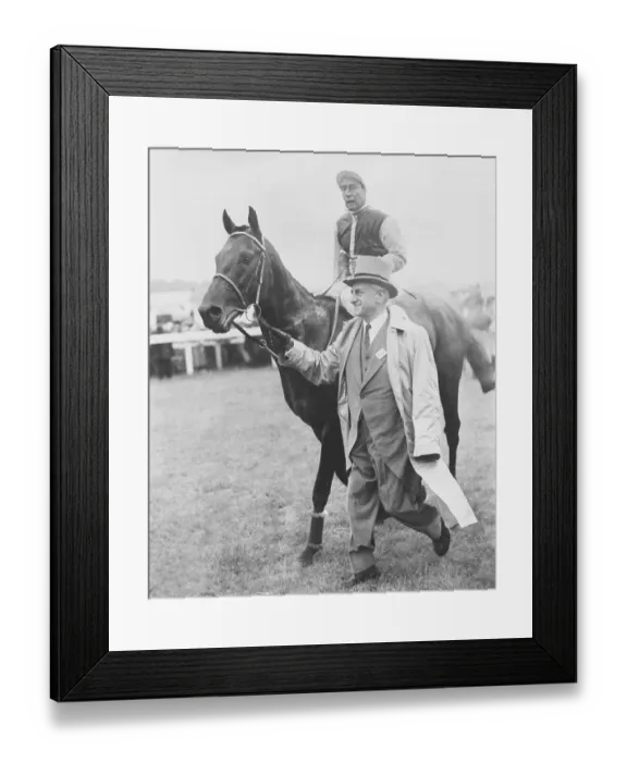 Framed Print : Owner Leading Winning Horse at Epsom Derby Framed Print : Owner Leading Winning Horse at Epsom Derby