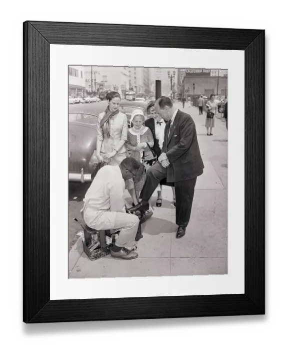 Framed Print : Adlai Stevenson Receiving a Shoe Shine Framed Print : Adlai Stevenson Receiving a Shoe Shine