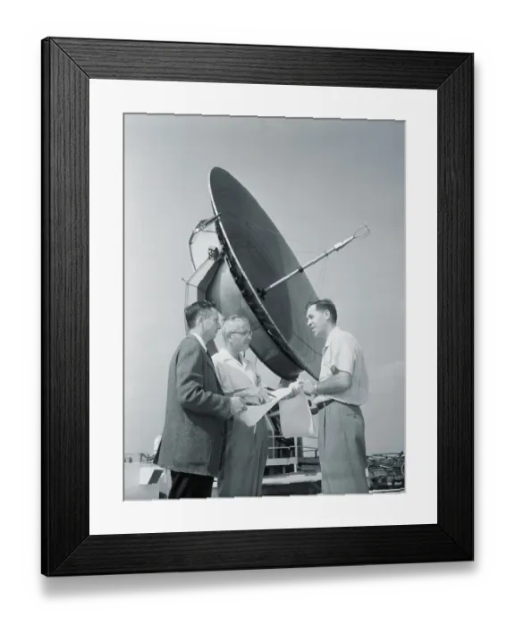 Framed Print : Astronomers Near Large Telescope Framed Print : Astronomers Near Large Telescope