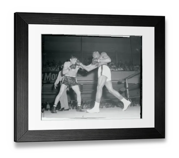 Framed Print : Tex Gonzales Boxing Against Hardy Smallwood Framed Print : Tex Gonzales Boxing Against Hardy Smallwood