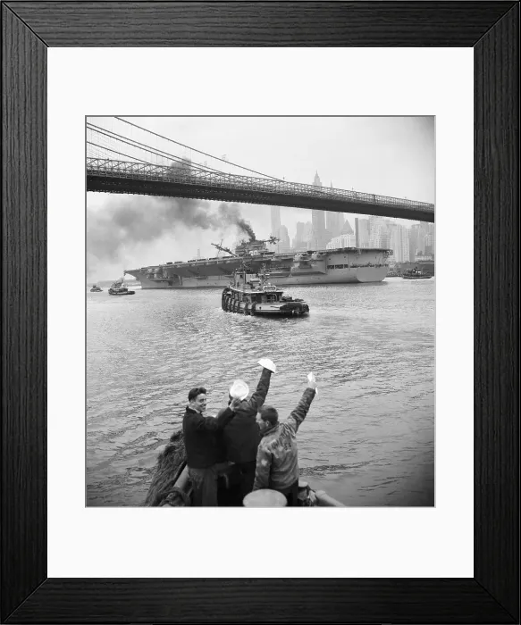 Framed Print : People Waving to the Saratoga Framed Print : People Waving to the Saratoga