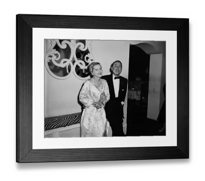 Framed Print : Joan Fontaine and Collier Young at El Morocco Club Framed Print : Joan Fontaine and Collier Young at El Morocco Club