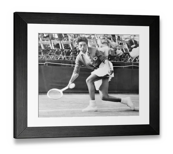 Framed Print : Althea Gibson Competing in Tennis Match Framed Print : Althea Gibson Competing in Tennis Match