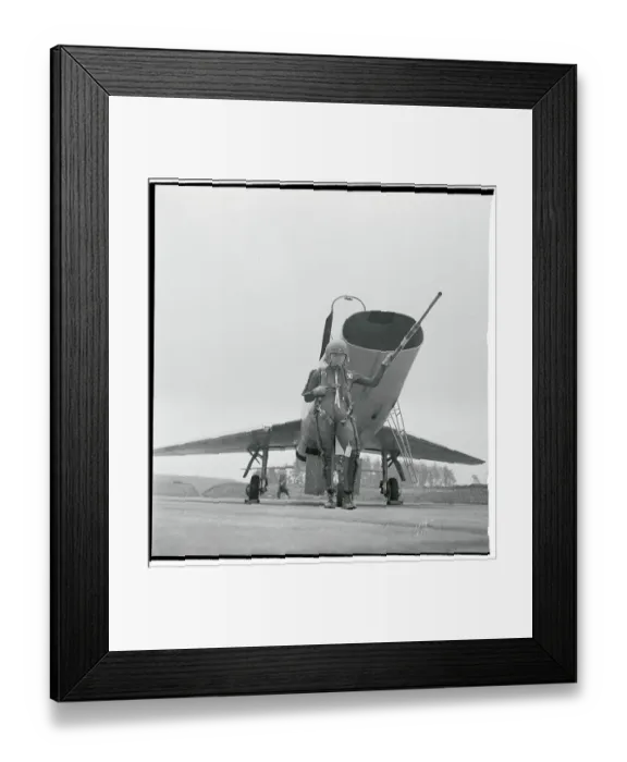 Framed Print : Pilot Posing Near a Supersonic Jet Framed Print : Pilot Posing Near a Supersonic Jet
