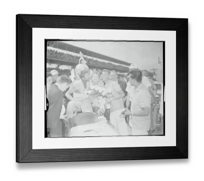 Framed Print : Pat Flaherty and Fans at Winning Circle Framed Print : Pat Flaherty and Fans at Winning Circle