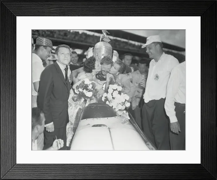 Framed Print : Pat Flaherty, Wife, and Friends at Winning Circle Framed Print : Pat Flaherty, Wife, and Friends at Winning Circle