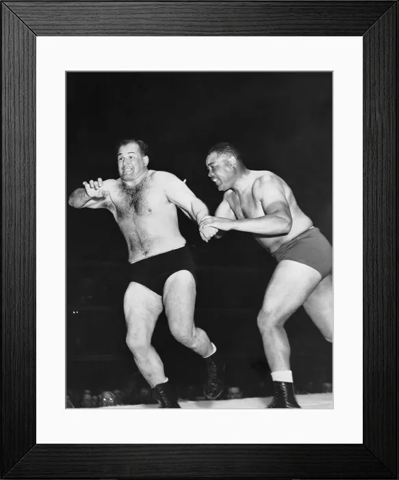 Framed Print : Joe Louis Wrestling Against Jim Bernard Framed Print : Joe Louis Wrestling Against Jim Bernard