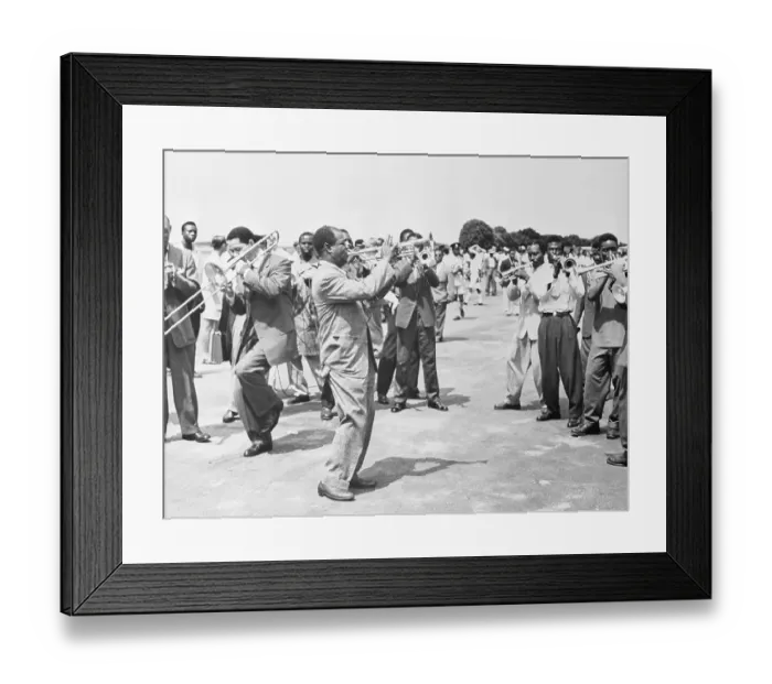 Framed Print : Louis Armstrong and His Band Playing Their Instruments