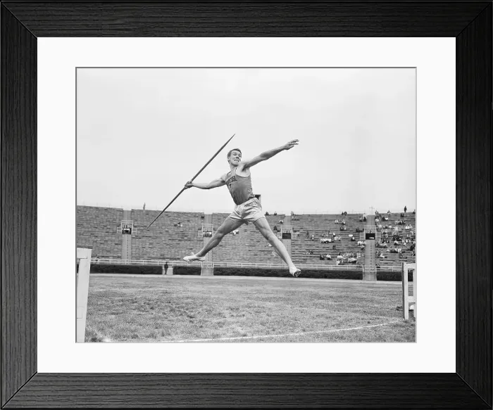 Framed Print : Bill Alley Throwing a Javelin Framed Print : Bill Alley Throwing a Javelin