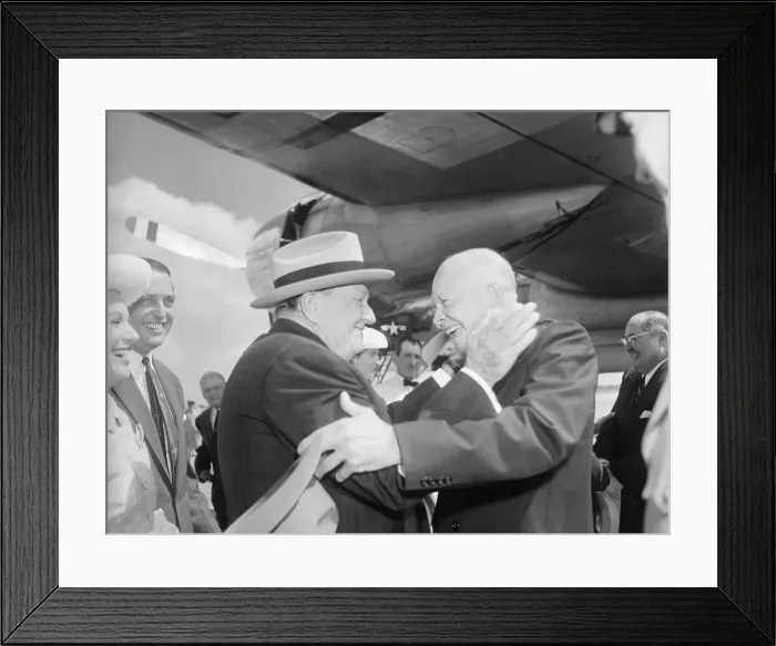 Framed Print : Sid Richardson Embracing President Eisenhower Framed Print : Sid Richardson Embracing President Eisenhower