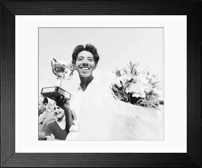 Framed Print : Miss Althea Gibson Holding Cup Framed Print : Miss Althea Gibson Holding Cup