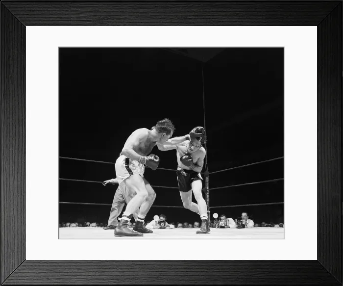 Framed Print : Charles Humez Boxing Against Gene Fullmer Framed Print : Charles Humez Boxing Against Gene Fullmer