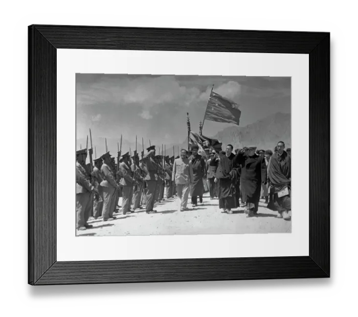 Framed Print : Chinese Officials and Tibetan Lamas Inspecting Troops Framed Print : Chinese Officials and Tibetan Lamas Inspecting Troops
