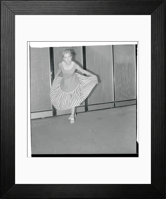 Framed Print : Nana Wegener Modeling a Cotton Dress Framed Print : Nana Wegener Modeling a Cotton Dress