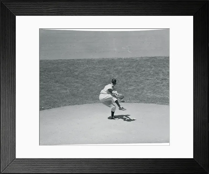 Framed Print : Herb Score with His Leg in Pitching Stance Framed Print : Herb Score with His Leg in Pitching Stance