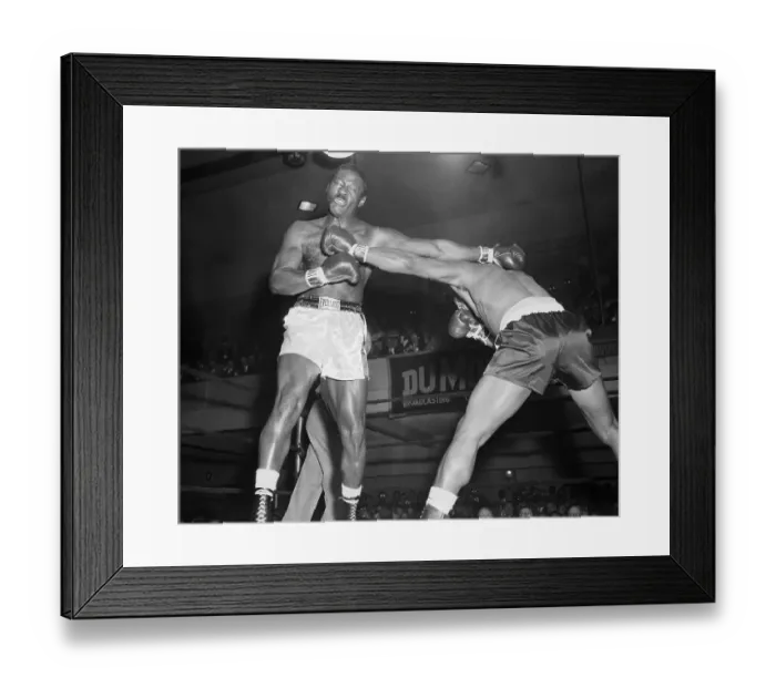 Framed Print : Ezzard Charles Boxing Against Wayne Bethea Framed Print : Ezzard Charles Boxing Against Wayne Bethea