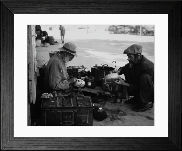 Framed Print : Men Repairing Stoves On The Roadside Framed Print : Men Repairing Stoves On The Roadside