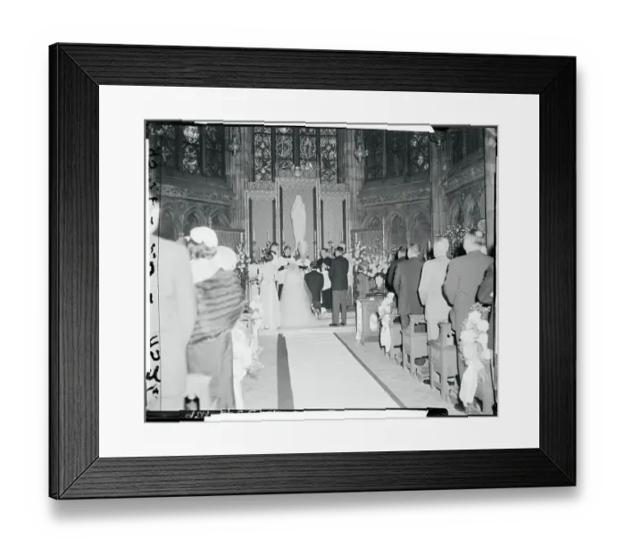 Framed Print : View of Wedding with Francis Cardinal Spellman Framed Print : View of Wedding with Francis Cardinal Spellman