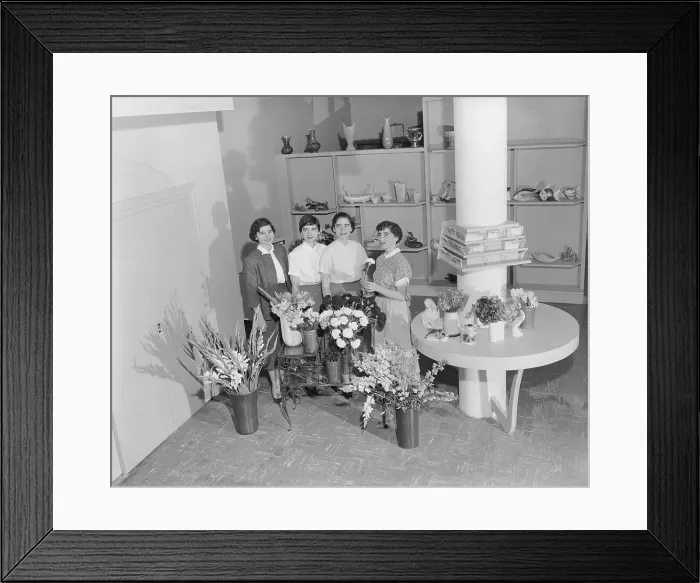 Framed Print : Dionne Sisters in Their Flower Shop Framed Print : Dionne Sisters in Their Flower Shop