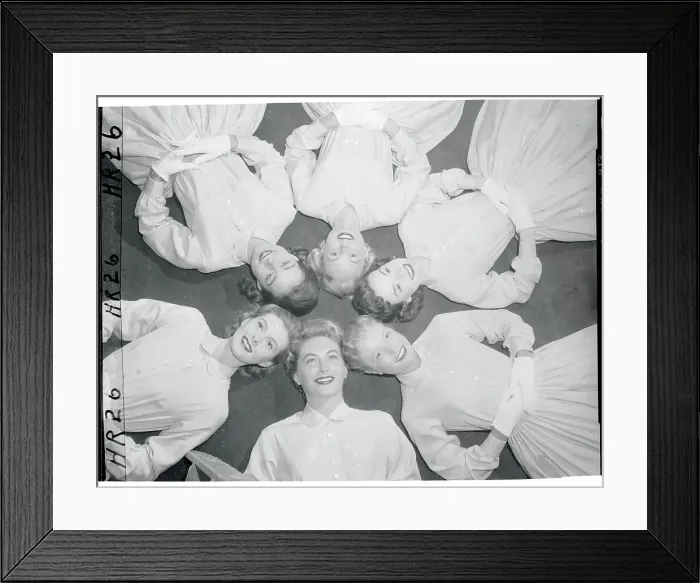 Framed Print : Participants of Miss Rheingold Contest in Circle Framed Print : Participants of Miss Rheingold Contest in Circle