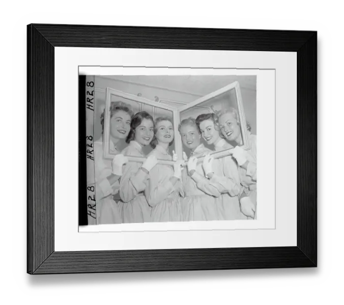 Framed Print : Participants of Miss Rheingold Contest Posing in Frames Framed Print : Participants of Miss Rheingold Contest Posing in Frames
