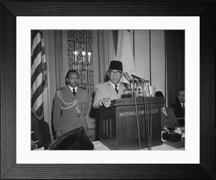 Framed Print : Achmed Sukarno Delivering a Speech Framed Print : Achmed Sukarno Delivering a Speech