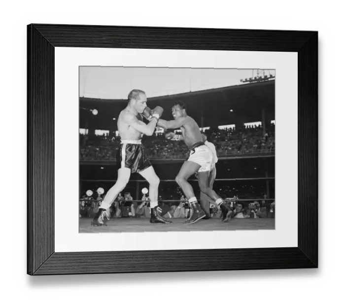Framed Print : Carl Olson Boxing Against Sugar Ray Robinson Framed Print : Carl Olson Boxing Against Sugar Ray Robinson