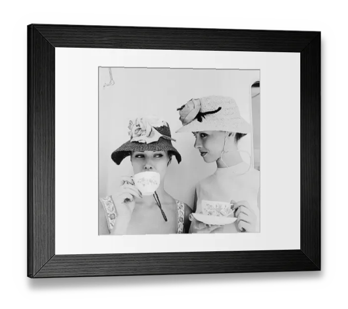 Framed Print : Women Modeling Fashionable Straw Hats Framed Print : Women Modeling Fashionable Straw Hats