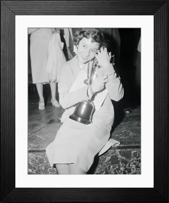 Framed Print : Spelling Bee Champion Holding Trophy Framed Print : Spelling Bee Champion Holding Trophy