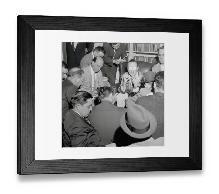 Framed Print : Reporters Interviewing Victor Riesel Framed Print : Reporters Interviewing Victor Riesel